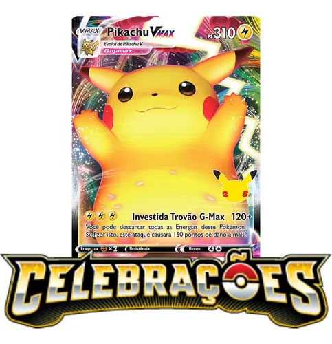 Carta Pokemon Pikachu Vmax Full Art celebrações