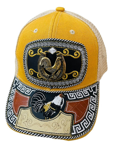 Gorra Vaquera De Rodeo Premium Con Placa Mezclilla