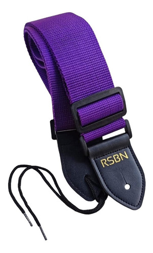 Correa Rsbn Polypro Purple Para Guitarra O Bajo Puntas Cuero