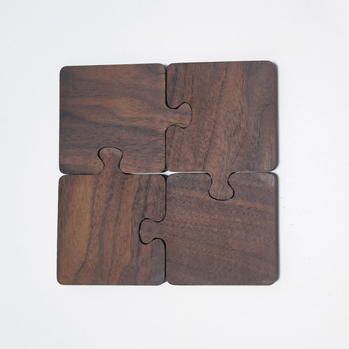 Walnut Dark Wood Coaster Puzzle Splicing Heat Insulation Pla