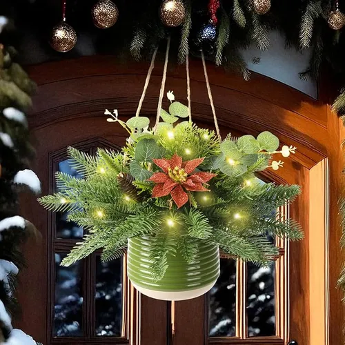 comprar Plantas Artificiales Colgantes De Navidad Macetas Colgantes