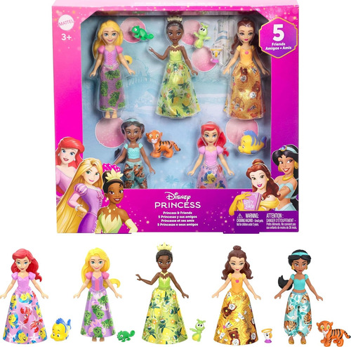 Barbie Disney Princess Little Friends Juego De 10 Piezas
