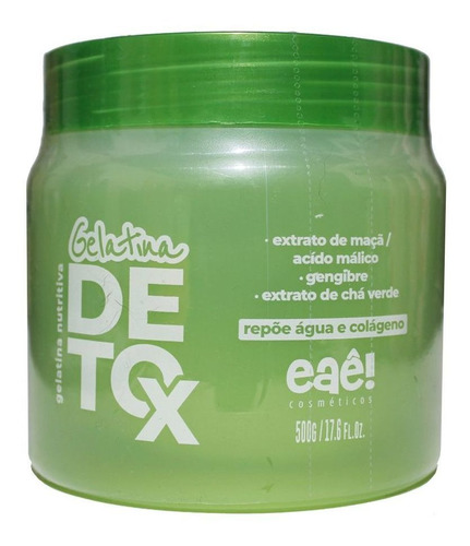 Gelatina Detox Capilar Eae Extrato De Chá Verde 500ml