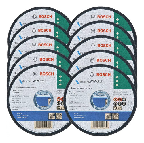 Kit Discos De Corte P/ Aço E Inox 4.1/2' X 7/8' Bosch