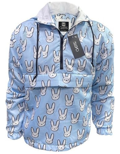 Rompevientos Kanguro Bad Bunny Blue Unisex Over12