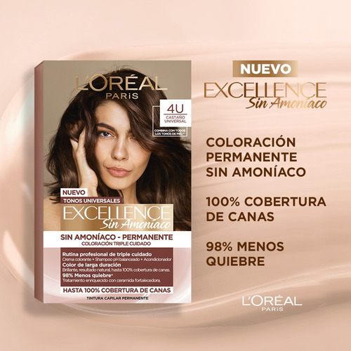 Tinte Excellence Excellence Coloración Permanente tono 8u rubio claro universal 20Vol.