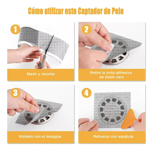 2 Filtro De Pelo De Drenaje De Ducha Coladeras De Desagüe 5m