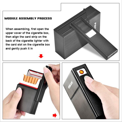 Estuche De Cigarrillos Con Sensor Portátil, Encendedor Usb S