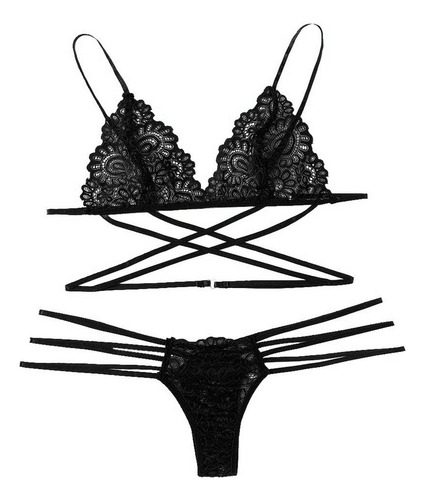 Conjunto De Bragas Y Tanga De Encaje Para Mujer, Bodydoll, R