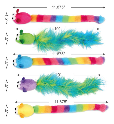 Pack De 5 Juguetes Interactivos De Plumas Y Hierba Gat...