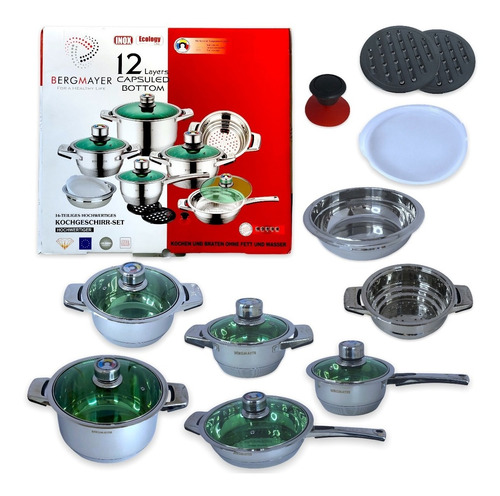 Batería De Cocina 16 Pz Acero Inoxidable Bergmayer 