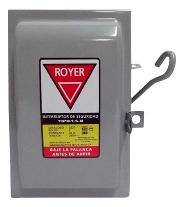 Royer Interruptor De Seguridad 2 Polos, 30a + 2 Fusibles