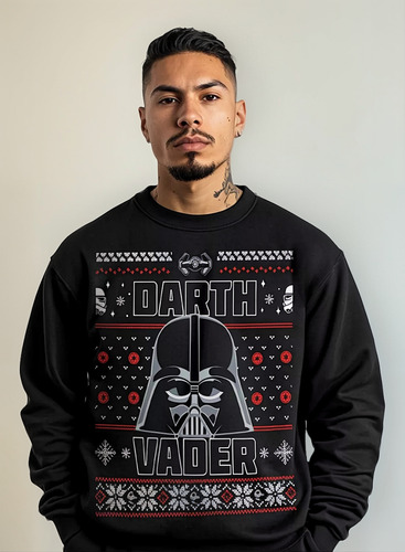Pullover Máscara De Látex Star Wars Darth Vader Ugly Hombre