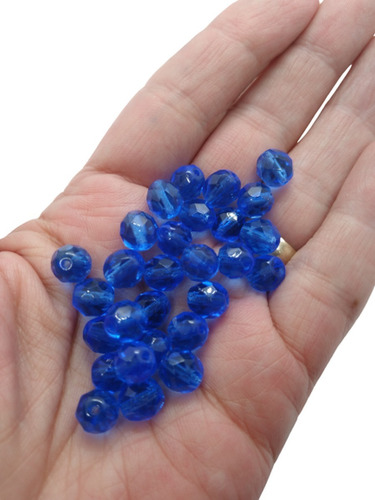 100 Cristais Bola Com Furo Jablonex 08mm Sapphire