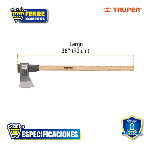 Hacha Media Labor 3 Lb Con Mango De Made