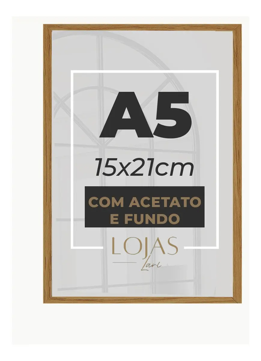 Kit 30 Molduras Quadro A5 15x21 C/ Acetato Poster Premium Cor Marrom