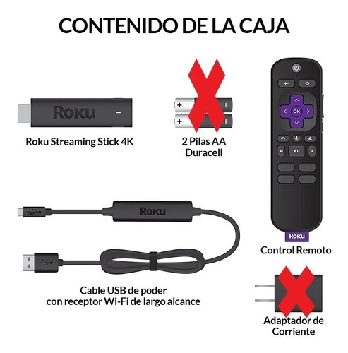 Roku Streaming Stick 4K | Dispositivo de Streaming 4K/HDR/Dolby Vision con Control Remoto con controles de TV
