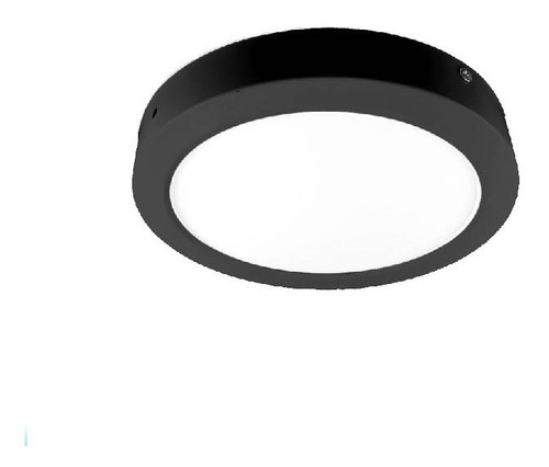 Panel Led Sobrepuesto Redondo 18w 3000k 220mm Negro