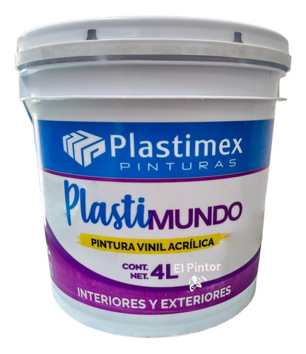 Pintura Vinílica Acrílica Plastimex 4 Litros Varios Colores