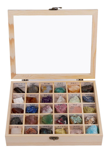 Conjunto De 30 Piezas De Colección De Minerales De Roca C