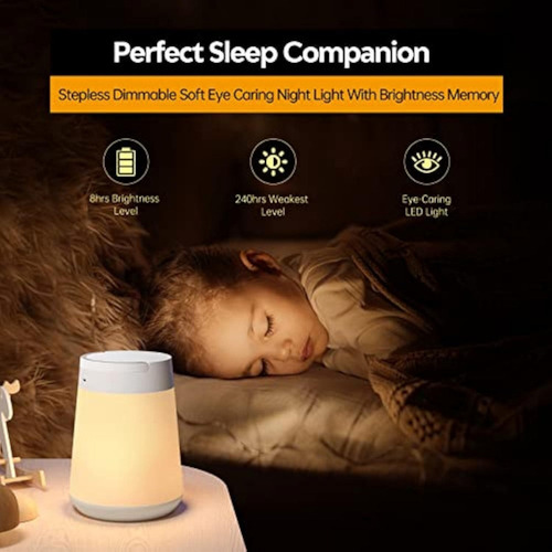 Luz Nocturna Para Niños Con Sensor Táctil Led Recargable