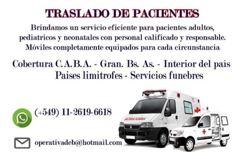 Imagen 1 de 2 de Traslado De Pacientes - Servicio De Ambulancias.