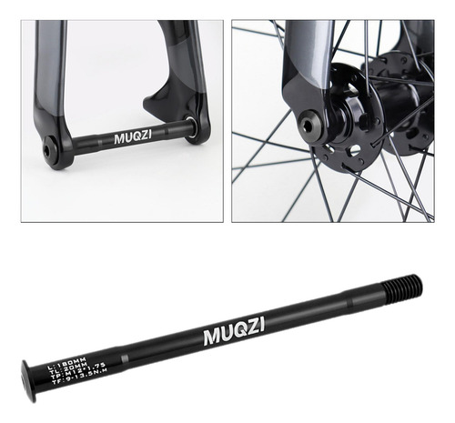 Garfo De Bicicleta Através Do Eixo Dianteiro 180mm Preto