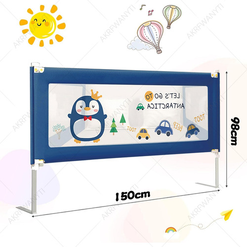 Barandilla Protector Cama Infantil Barra Seguridad 2m/1.5m 2