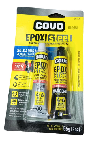 Pegamento Acero Plastico Epoxy Pega Covo