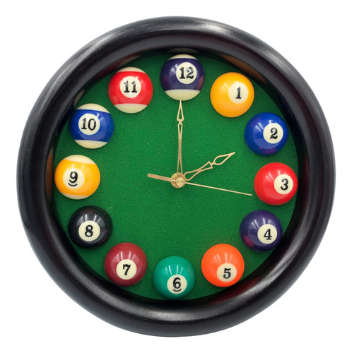 Yuanhe Billiards Pool Ball Clock - 11inch Round Pool Table C