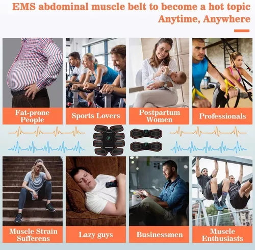 EMS Electroestimulador Muscular Abdominales, 10 Modos, 20 Niveles  Diferentes para, Electroestimulacion Estimulación ABS Trainer para