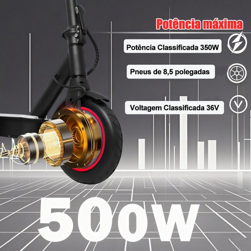 Patinete Elétrico Scooter Teesra Dobravel 500w Alcance 25km