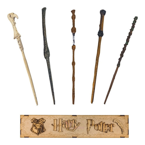 5 Varita Harry Potter + 1 Estuche Coleccionador Deluxe Edici