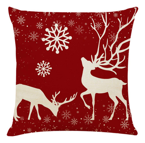 Funda Para Cojin Navideño 45x45 Cm Diseño Santa Claus 6 Pz