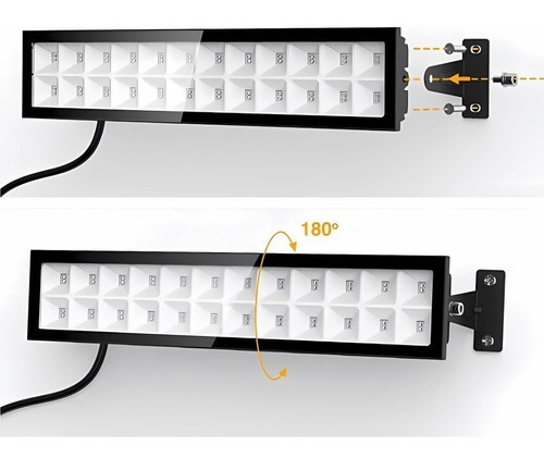 Imagen 2 de 4 de Foco Led Uv Barra Luz Negra 48w Reflector Fiesta Neon