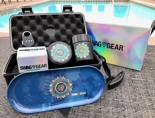 Blue Mandala Smell Proof Stash Box Combo - Water Proof Case with Lock –  Swag Gear