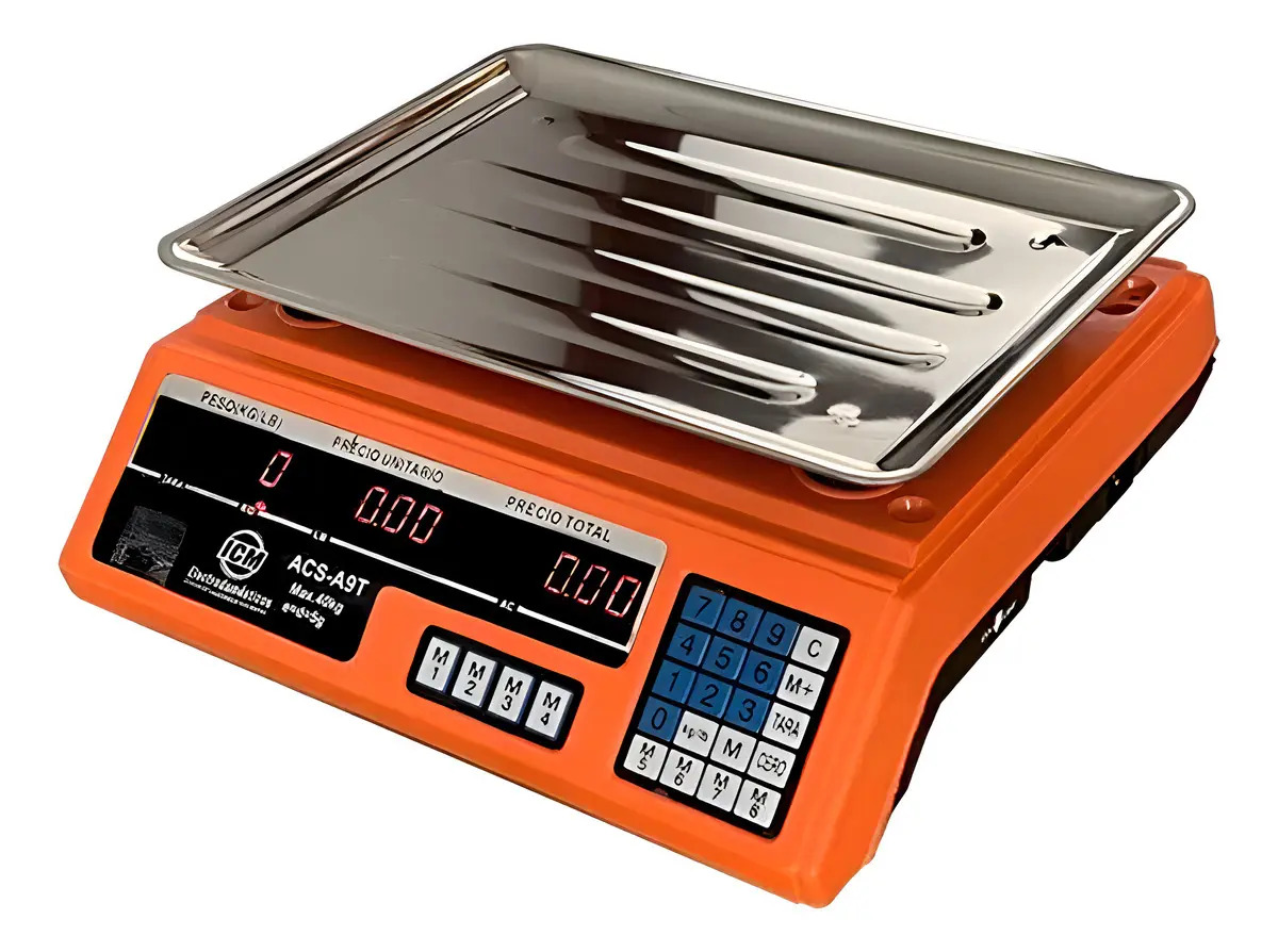 Bascula Electrónica Balanza Digital Pesa 40 Kg Icm Acs-a9t Color Naranja