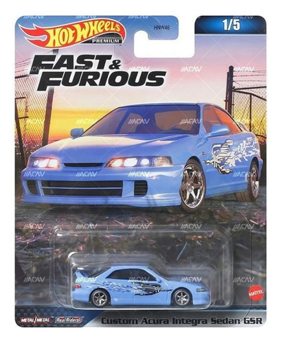 Acura Integra Rapido Y Furioso 1 Hotwheels Premium 1:64 Color Celeste