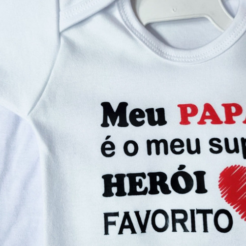 Body Personalizado Bebe / Frase Papai / Malha 100% Algodão