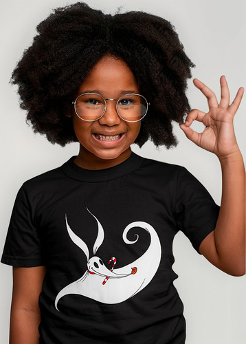 Playera Infantil Negra De Zero De El Extraño Mundo De Jack
