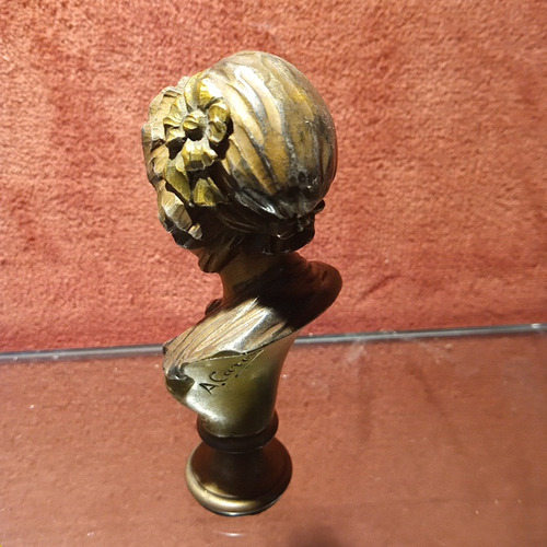 Figura Antigua Estatuilla De Bronce Firmado Sello Lacre (Usado)