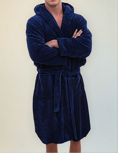 Bata De Dormir Elegante Con Capucha Para Hombre, Bata De Bañ