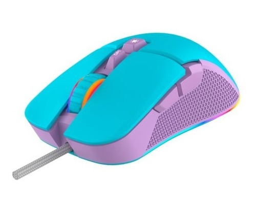 Mouse Ocelot Creators Alambrico/azul Con Morado/rgb/7 Botone