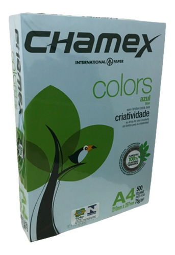 Imagen 1 de 1 de Resma Papel A4 75g Chamex Color Celeste 500 Hojas Impresion