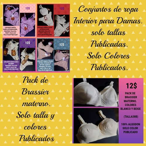 Conjuntos De Ropa Intima Para Damas Y Brassieres Maternos .