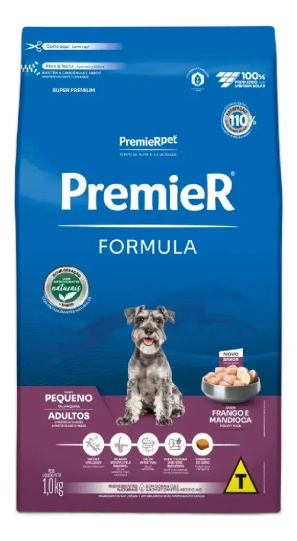 Ração Premier Adultos Porte Pequeno Frango E Mandioca 1kg