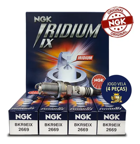 Menor preço em Jogo 4 Velas Ngk Iridium Fria Grau 9 Original Ngk Bkr9eix