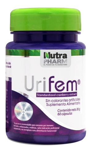 Urifem X60 (prevención Infección Urinaria) Nutrapharm