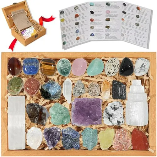 Set De 30 Cristales Y Piedras Naturales - Kit De Regalo De C