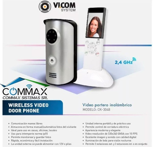 Portero Visor Inalambrico Vicom Frente + Telefono Saca Fotos